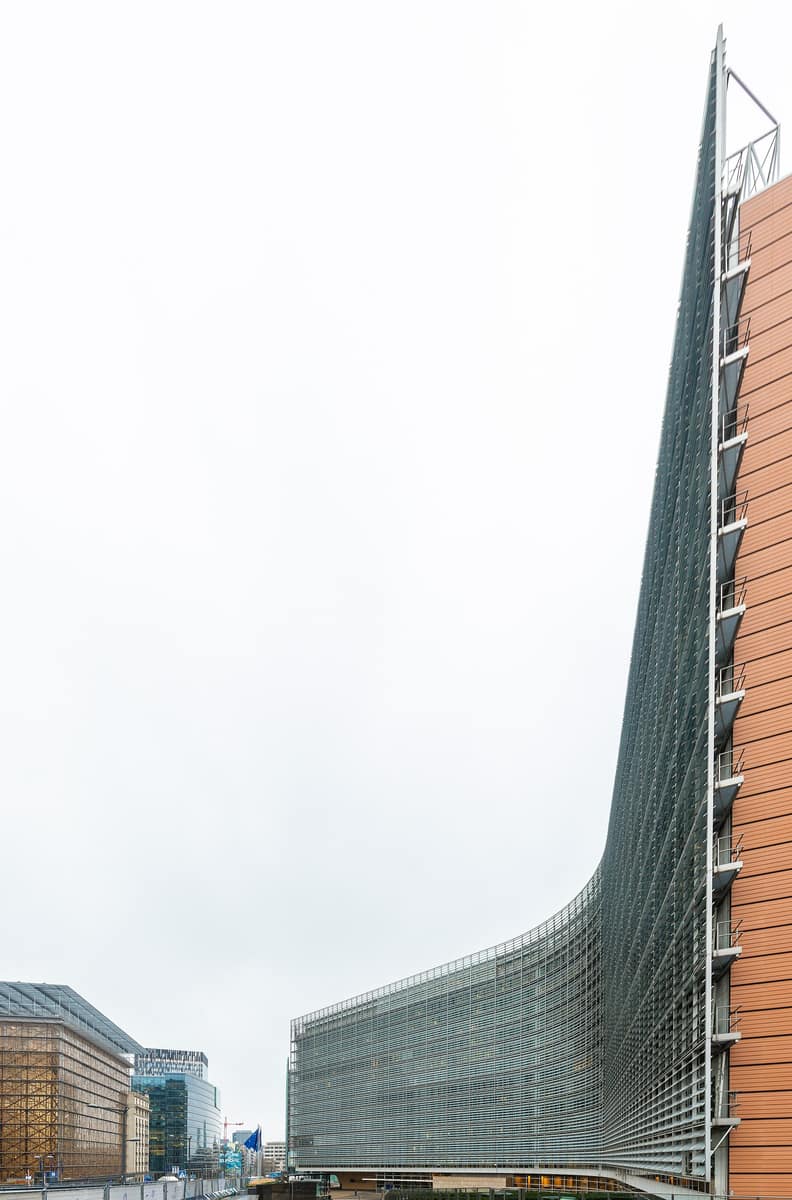 The Berlaymont building in Brussels, headquarters of the European Commission, photographed in December 2021